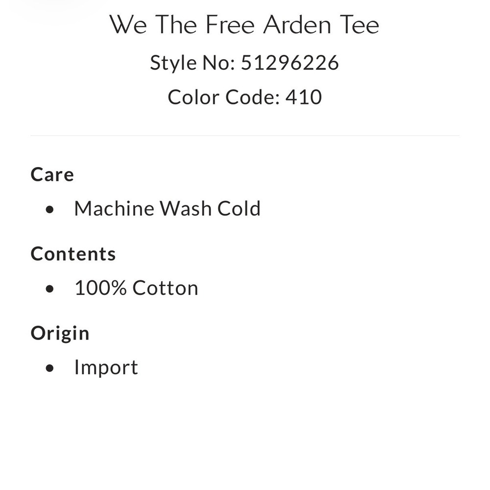 We the Free by Free People Arden Long Sleeve Tee Black Large new NWOT - Picture 9 of 10